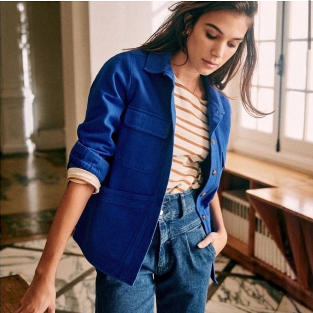 Sezane Royal Blue Utility Jacket